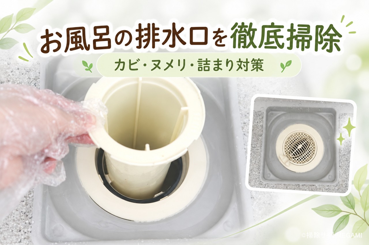 お風呂の排水口掃除|カビ・ヌメリを奥まで落として詰まりを解消!