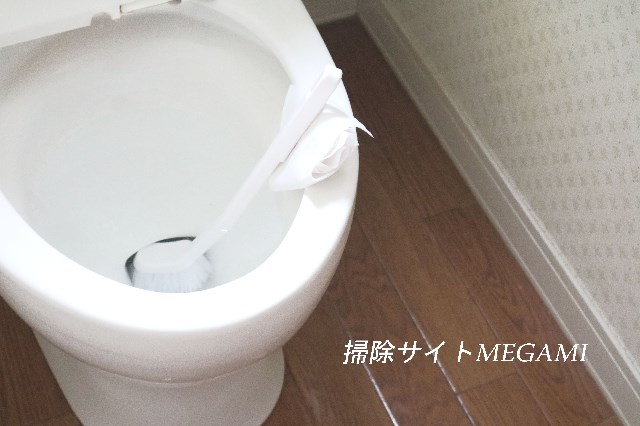 ブラシも便器に入れたまま